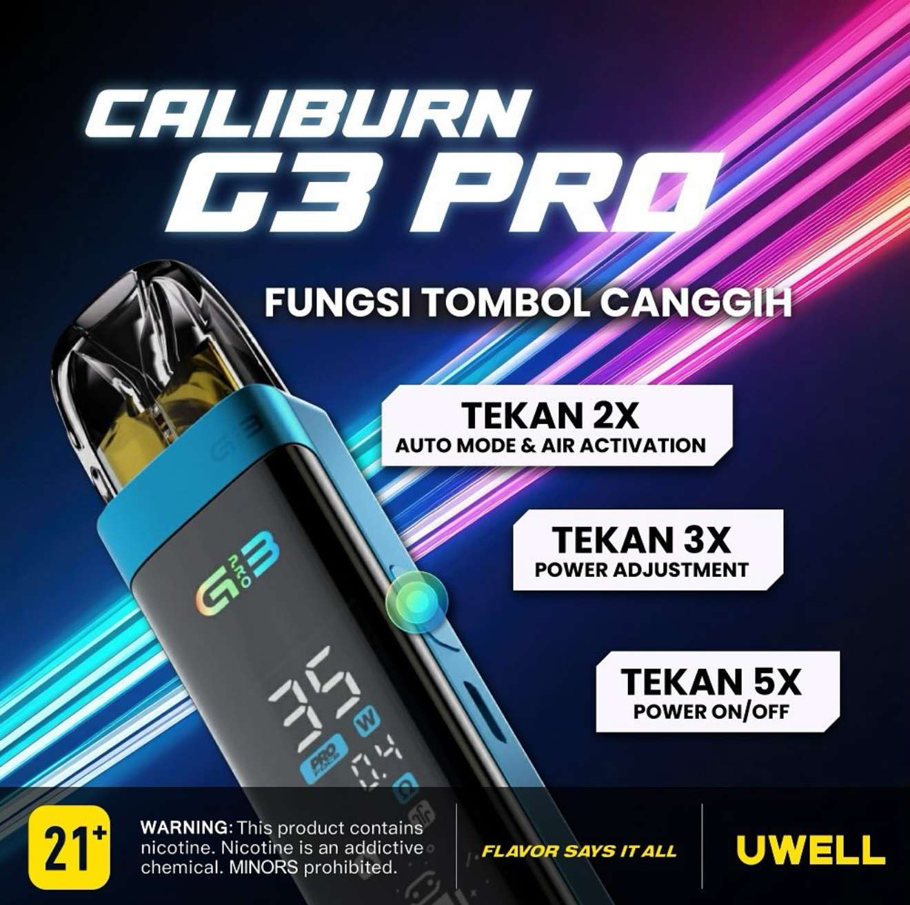 Uwell Caliburn G3 PRO 卡里蹦系列|UWELL Caliburn G3 PRO 咖哩棒註油式小煙主機| 全螢幕UI介面| 35W可調輸出:圖片 4